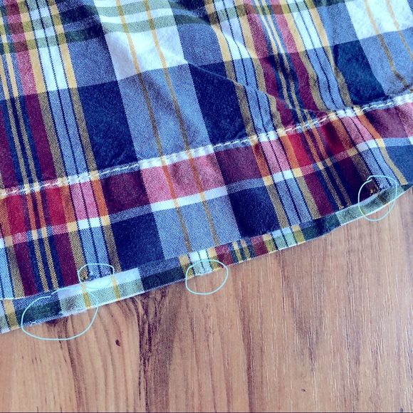 American Eagle Distressed Plaid Shorts Blue Size 32 Men’s - Picture 11 of 15